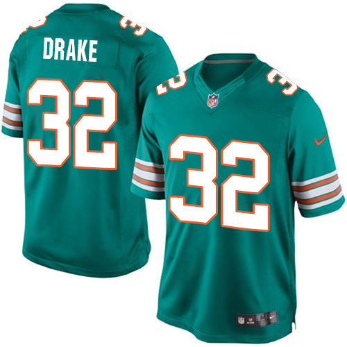 Men's Limited Kenyan Drake Nike Jersey Aqua Green Alternate - #32 NFL Miami Dolphins